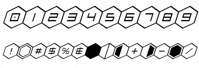 HEX:gon Staggered Italic Font OTHER CHARS