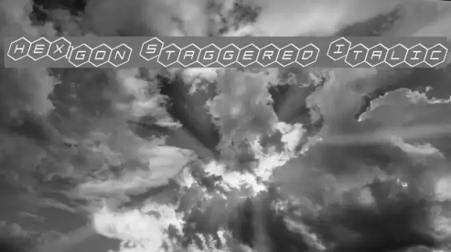 HEX:gon Staggered Italic Font examples