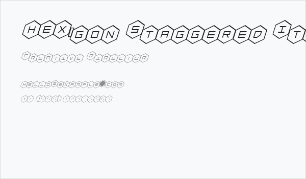 HEX:gon Staggered Italic Business Card