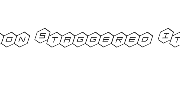 HEX:gon Staggered Italic Logo