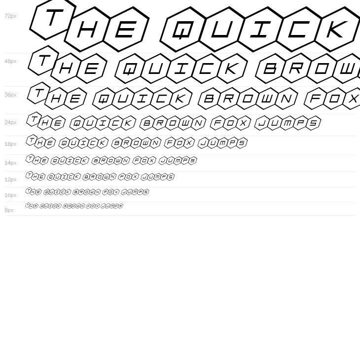 HEX:gon Staggered Italic Waterfall