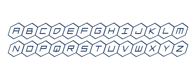 HEX:gon Staggered Italic Lowercase