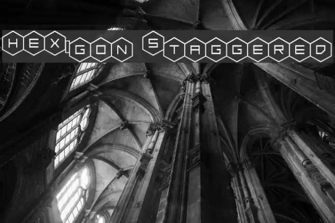 HEX:gon Staggered Font examples