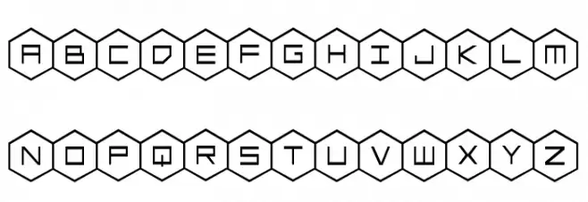 HEX:gon Staggered Font Litere mici