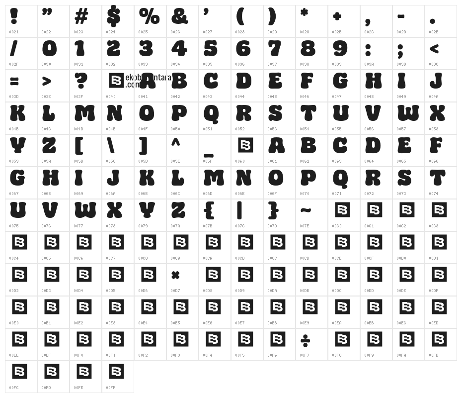 HEY LOUIE Character Map