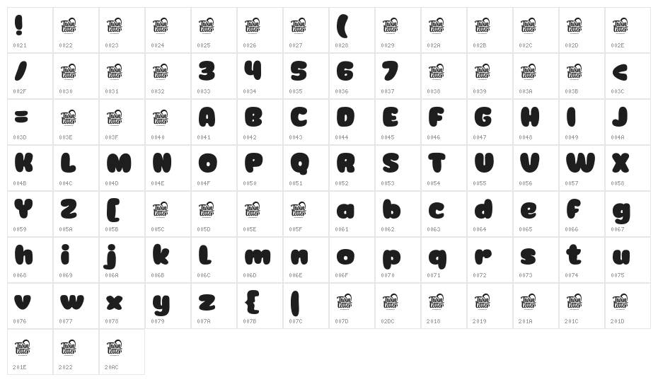 HEYCAZ-Regular Character Map