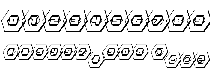 HeXkEy 3D Italic Font OTHER CHARS