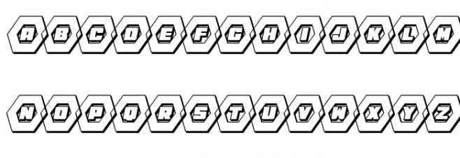HeXkEy 3D Italic फ़ॉन्ट अपरकेस