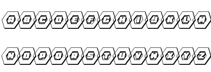 HeXkEy 3D Italic Font LOWERCASE