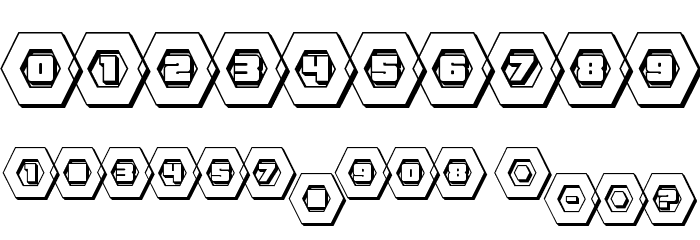 HeXkEy 3D Font OTHER CHARS