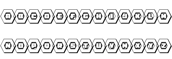 HeXkEy 3D Font LOWERCASE