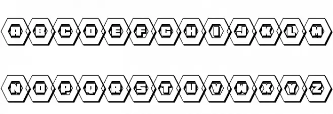 HeXkEy 3D फ़ॉन्ट लोअरकेस