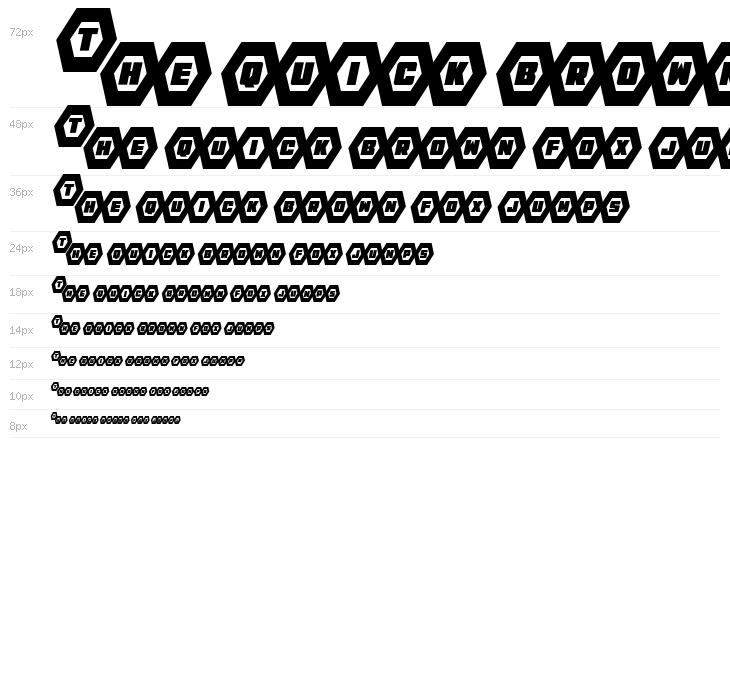 HeXkEy Condensed Italic Waterfall