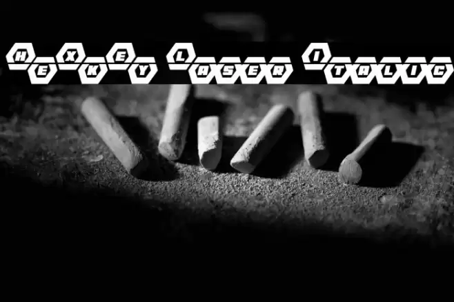 HeXkEy Laser Italic Font examples