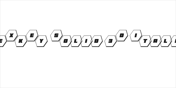 HeXkEy Solid 3D Italic Logo