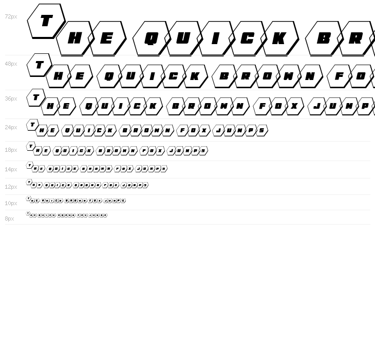 HeXkEy Solid 3D Italic Waterfall