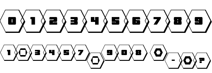 HeXkEy Solid 3D Font OTHER CHARS