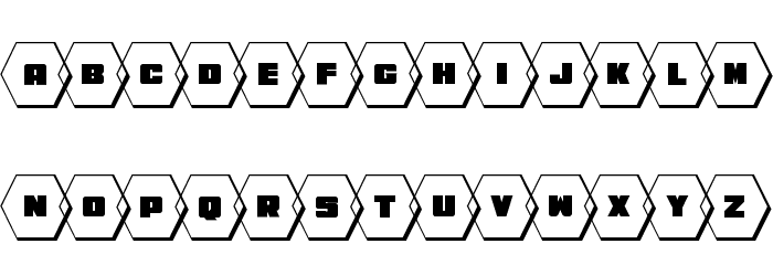 HeXkEy Solid 3D Font LOWERCASE