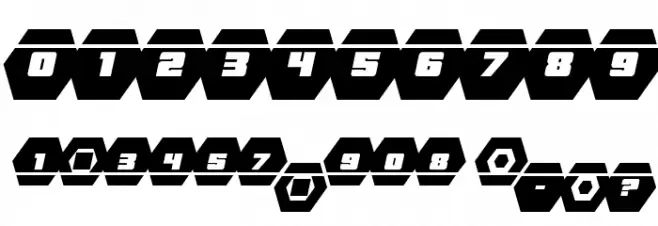 HeXkEy Solid Laser Italic Font OTHER CHARS