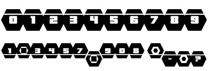 HeXkEy Solid Laser Font OTHER CHARS