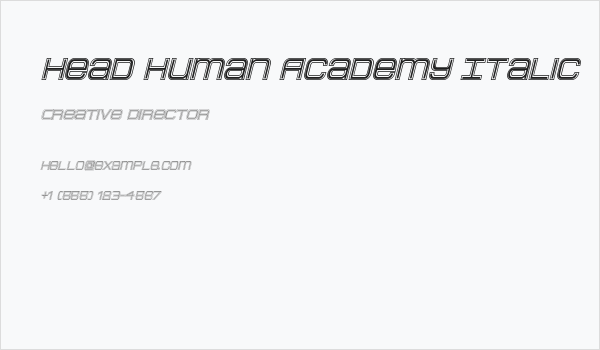 Head Human Academy Italic Business Card