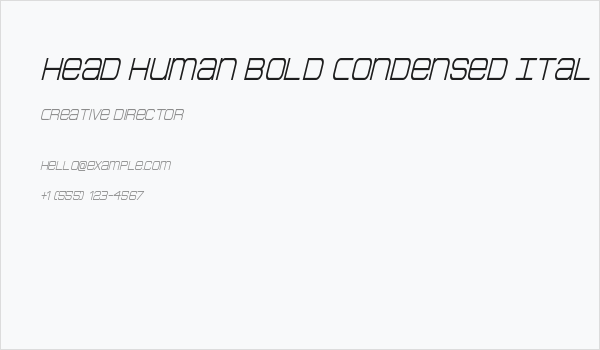 Head Human Bold Condensed Ital Business Card