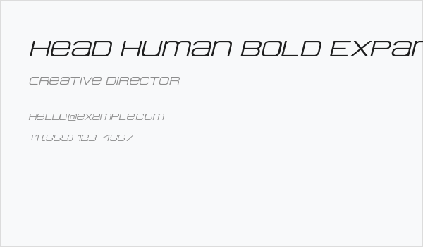 Head Human Bold ExpandedItal Business Card