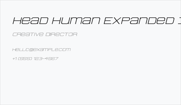 Head Human Expanded Italic Business Card