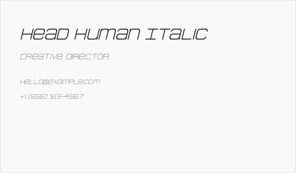 Head Human Italic Business Card