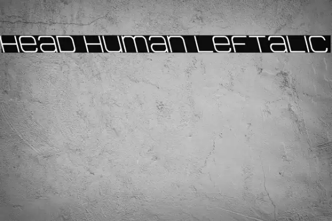 Head Human Leftalic Font examples