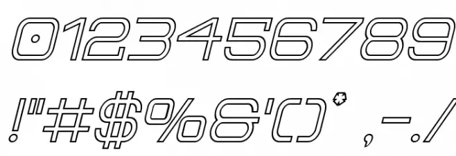 Head Human Outline Italic Font OTHER CHARS