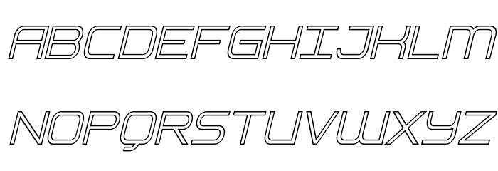 Head Human Outline Italic Caratteri MAIUSCOLE