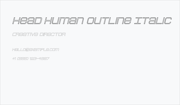Head Human Outline Italic Business Card