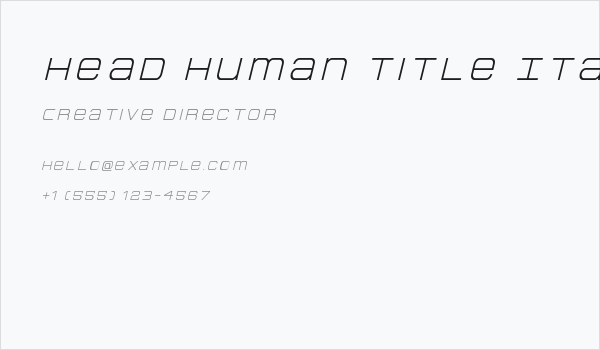 Head Human Title Italic Business Card