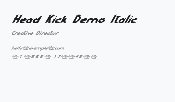 Head Kick Demo Italic Business Card