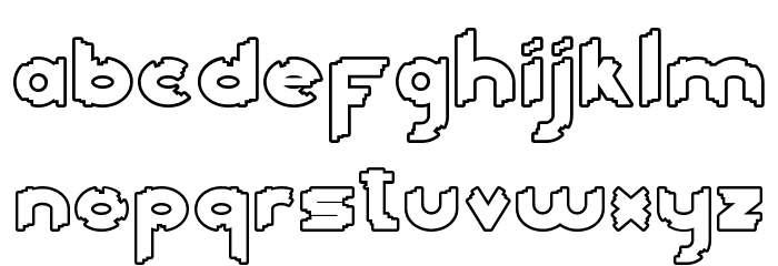 Head Kick Demo Outline Schriftart Kleinbuchstaben