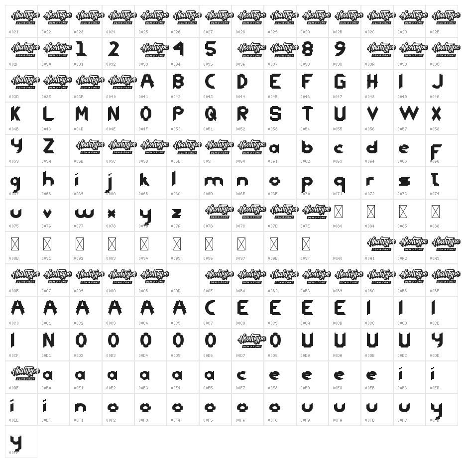 Head Kick Demo Character Map