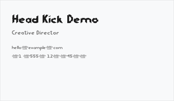 Head Kick Demo Business Card