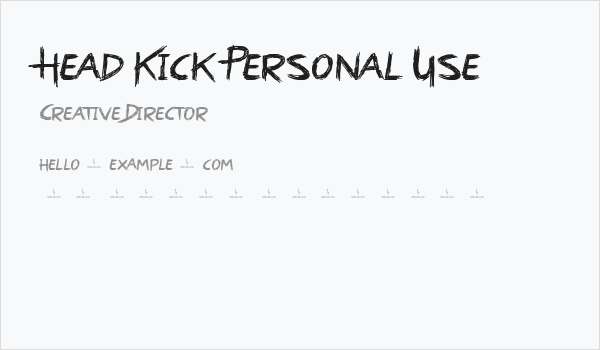 Head Kick Personal Use Business Card