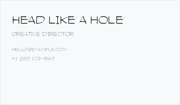 Head like a hole Business Card
