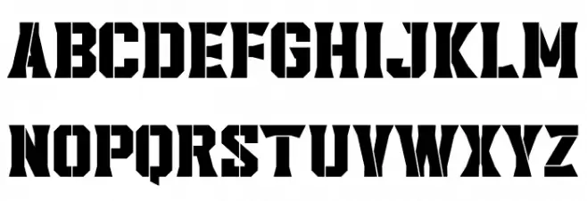 Headcorps Stencil Caratteri MAIUSCOLE