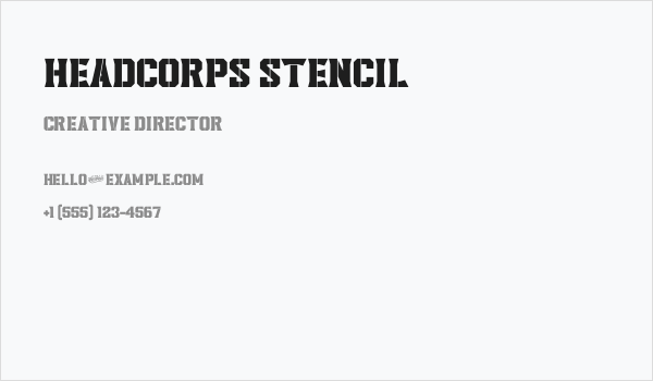 Headcorps Stencil Business Card