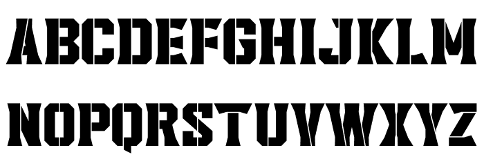Headcorps Stencil Font LOWERCASE