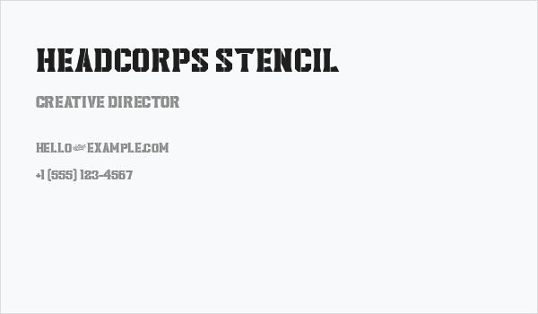 Headcorps Stencil Business Card