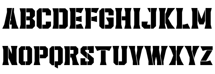 Headcorps Stencil Font LOWERCASE