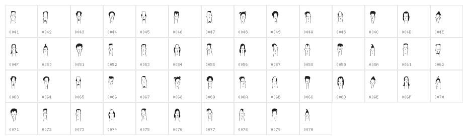 Headed Regular Character Map