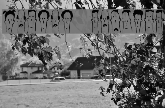 Headed Regular Font examples