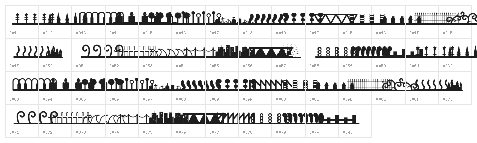 Header Ornament Character Map