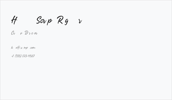 Headey Script Regular Business Card