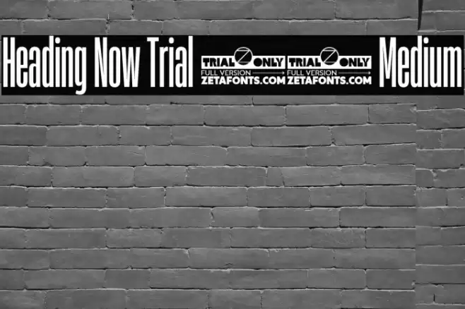 Heading Now Trial 15 Medium Font examples